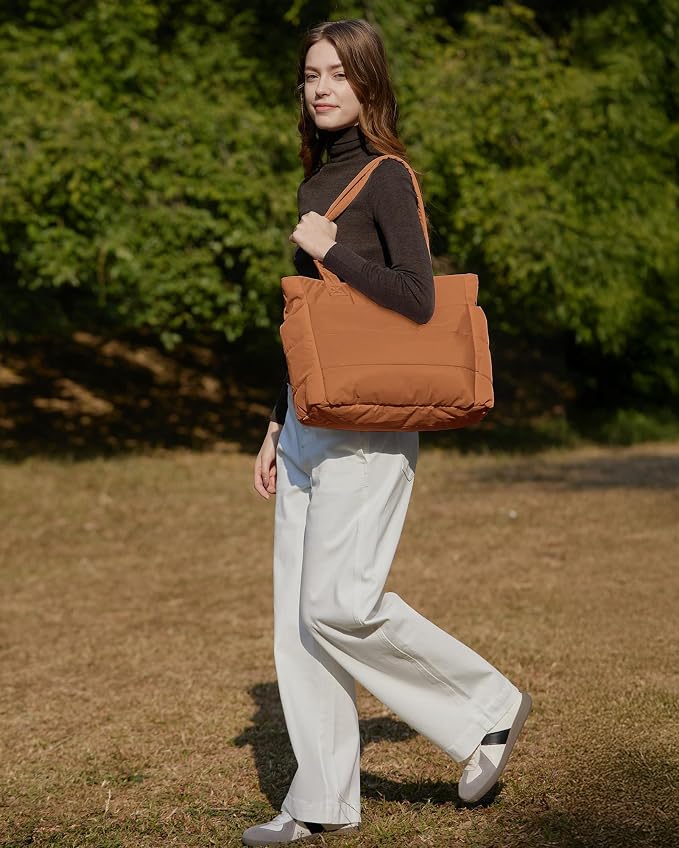 BAGSMART Tote Bag for Women, Lightweight Puffy Tote Bag - Image 6