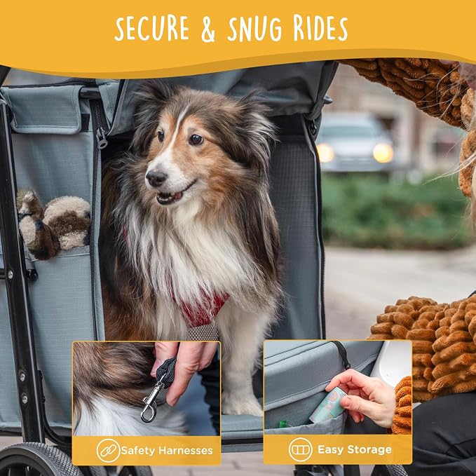 Scout Pet Stroller, 4-Wheel Design - Image 6