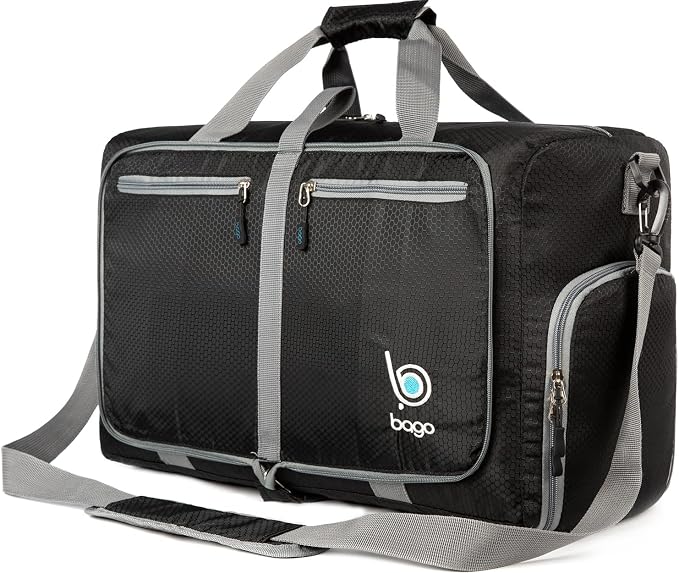 Bago Foldable Duffel Bags for Traveling Women & Men - 40L Sports Packable by BagoTravelBags