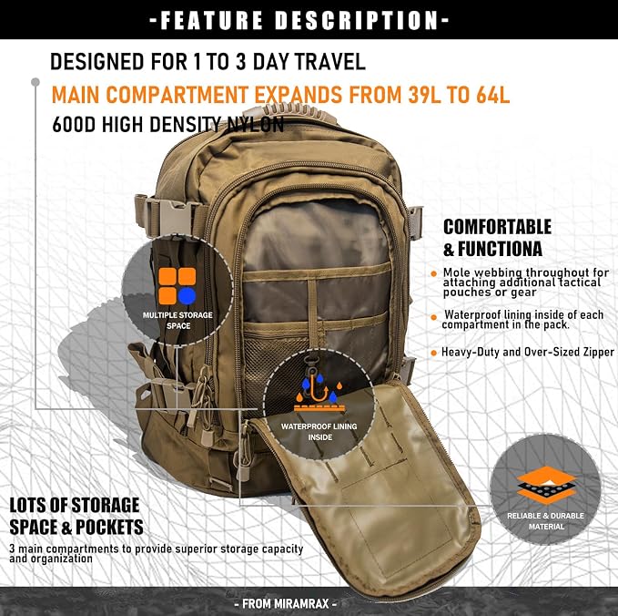 Tactical Backpack Military Backpacks - Image 2