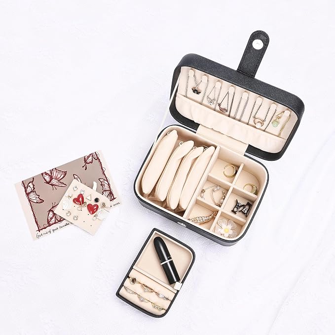 2 Layer Portable Jewelry Box, Large Jewelry Travel Case - Image 7