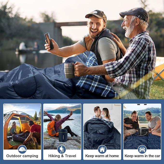 Double Sleeping Bag for Adults Machine Washable 2 Person Camping Sleeping Bag - Image 8
