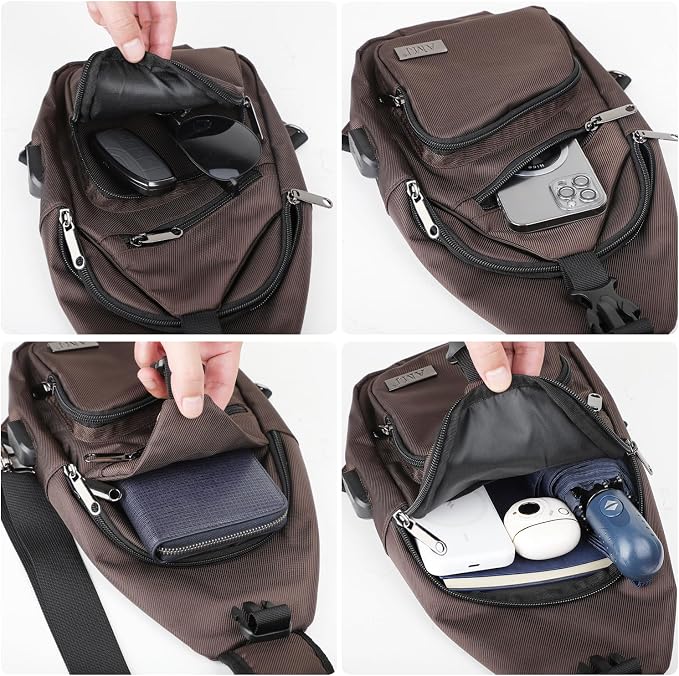 AMJ Crossbody Sling Bag Men Women, Casual Shoulder Backpack, Chest Daypack - Image 5