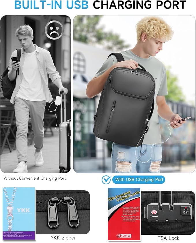 Rolling Backpack, 50L Travel Backpack - Image 8