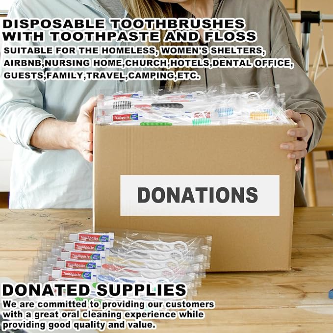 Disposable Toothbrushes with Toothpaste and Floss - Image 3