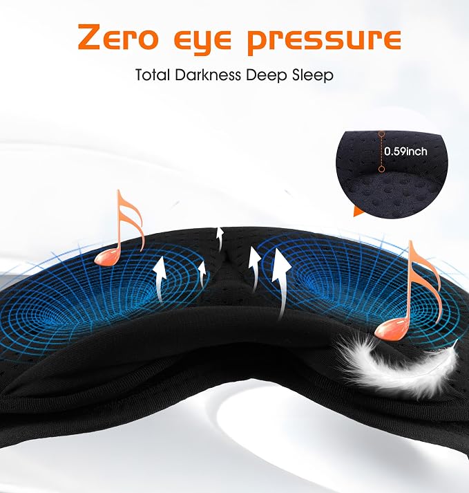 Bluetooth Sleep Mask, 2 in 1 Bamboo Cotton 3D Sleeping Headphones - Image 8