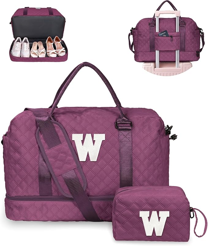 Birthday Gifts for 4 5 6 7 8 9 10 11 12 13 Year Old Girls-Initial Travel Bag by Vogewood
