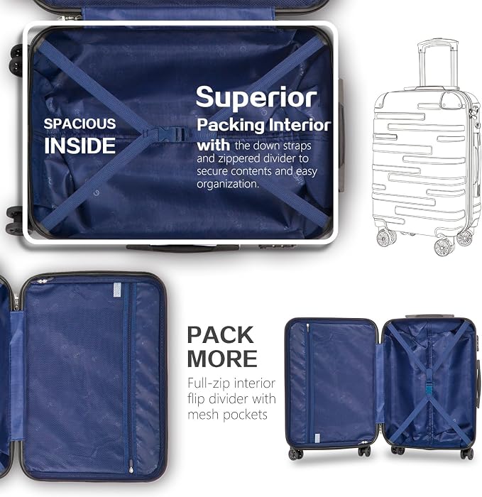 Coolife Luggage Expandable Suitcase 3 Piece Set - Image 5