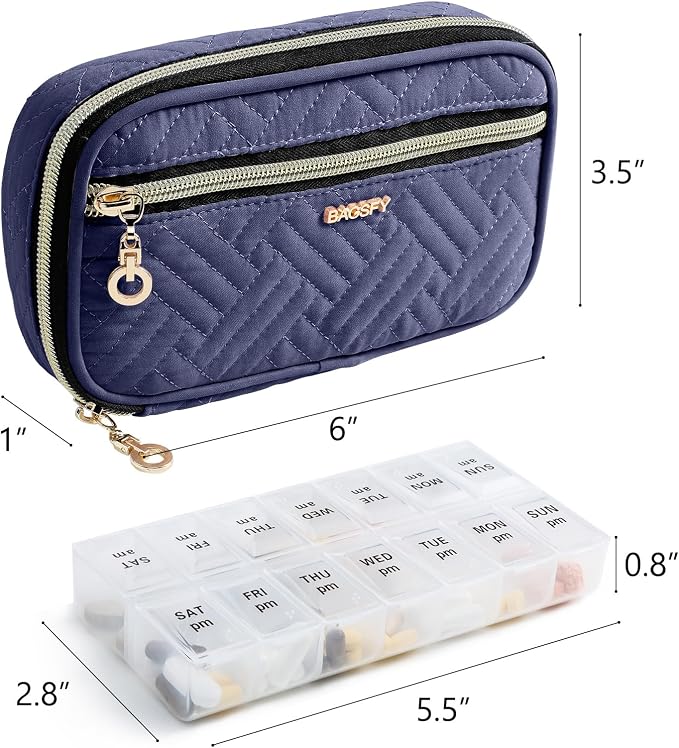 BAGSFY Pill Organizer Case 2 Times a Day- Weekly Medicine Organizer Travel Pill - Image 2