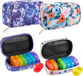 Serfeymi Weekly Travel Pill Organizer 2 Times A Day AM PM Rainbow Pill Box 7 Day by Serfeymi
