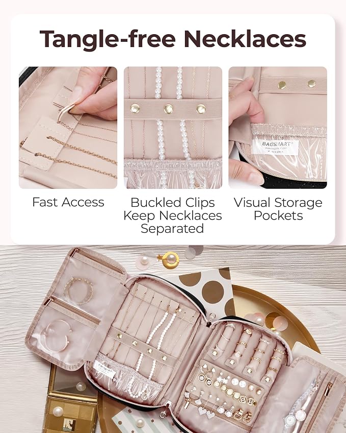 BAGSMART Jewelry Organizer Bag Travel Jewelry Storage Cases - Image 4