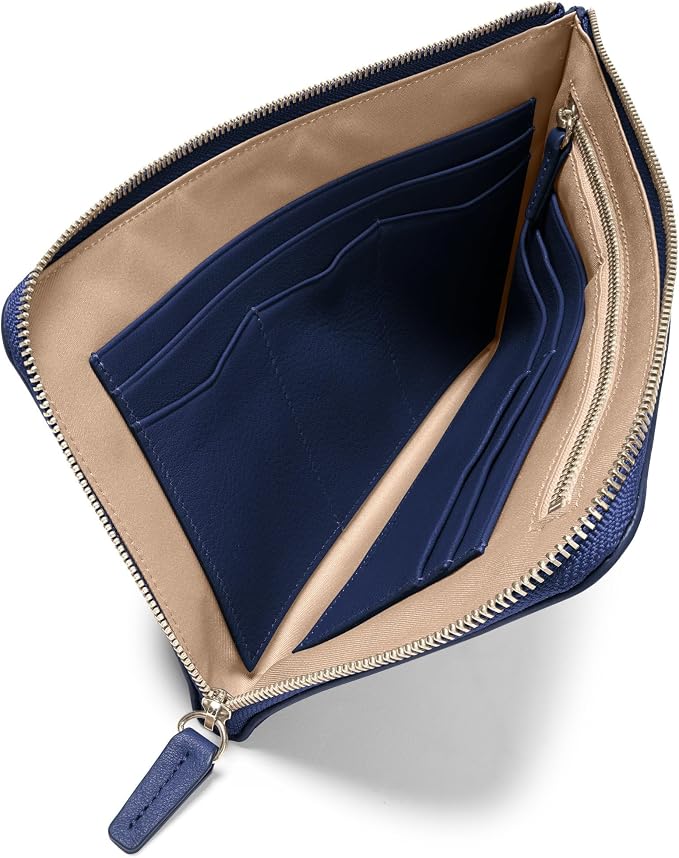 Leatherology Navy Blue Slim Zip Travel Wallet - Image 4