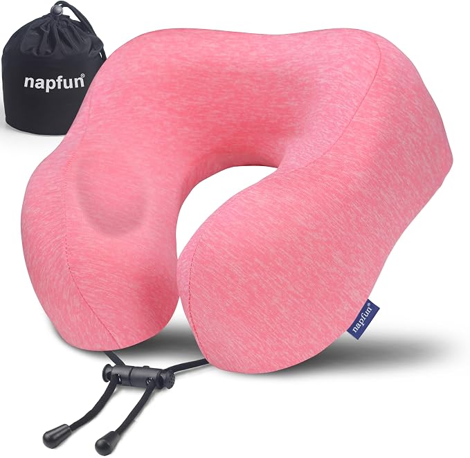 napfun Neck Pillow for Traveling, Upgraded Travel Neck Pillow for Airplane 100% by NAPFUN