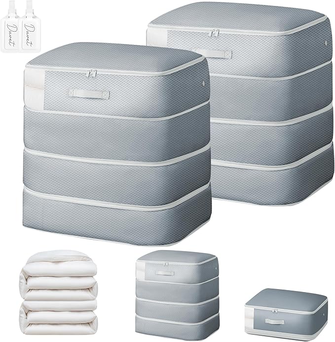 Comforter Storage Bag - 130L Large Capacity Blanket Storage Bags 4-Layer Ultra by EasortmPackingCubes