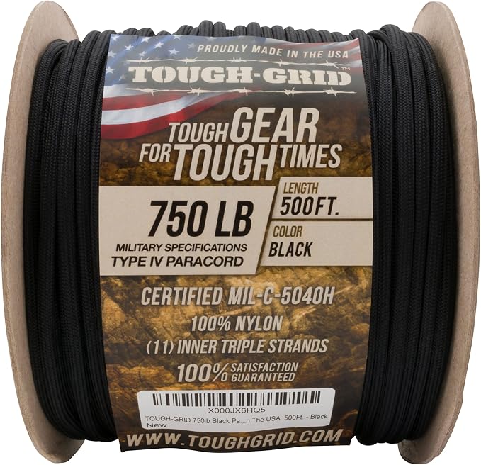 TOUGH-GRID 750 Paracord Rope Nylon Parachute Cord, Made in USA Survival Kit - Image 4