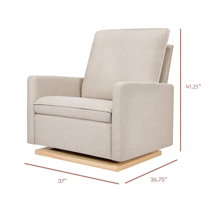 babyletto Cali Pillowback Chair and a Half Glider in Performance Beach Eco-Weave - Image 3