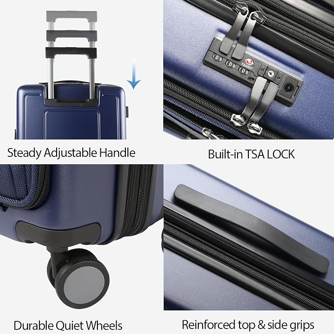 KROSER Hardside Expandable Carry On Luggage 22x14x9 Airline Approved - Image 4