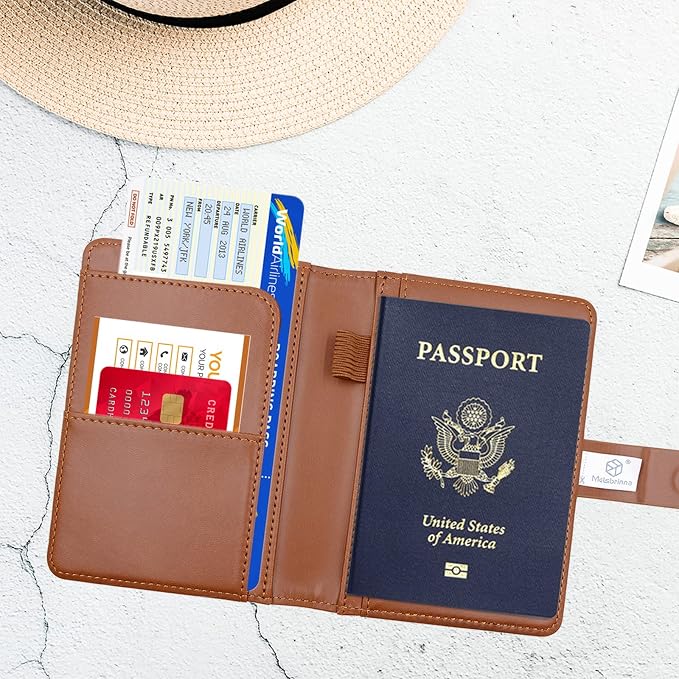 Melsbrinna Premium Leather Passport Holder Covers Case, Waterproof Rfid - Image 5