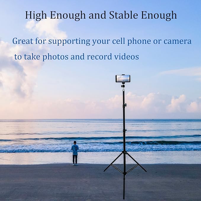 Up to 82.6 Inch Tall Tripod for Cell Phone and Lightweight Camera, Super Tall - Image 2