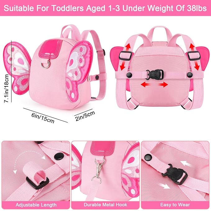 Accmor Toddler Harness Backpack Leash, Cute Butterfly Kid Backpacks - Image 3