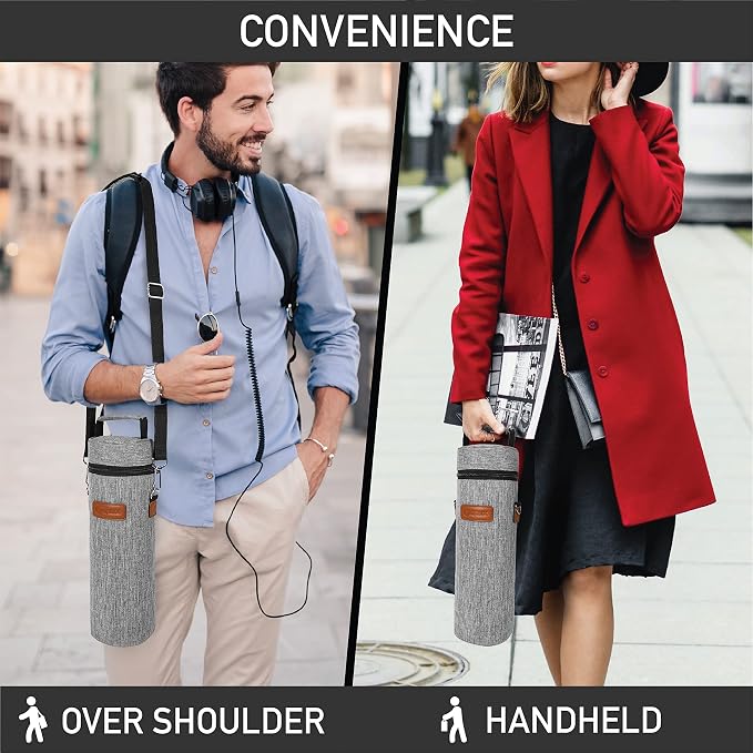 opux Wine Bag Single Bottle Carrier Tote, Insulated Wine Cooler Bag - Image 5