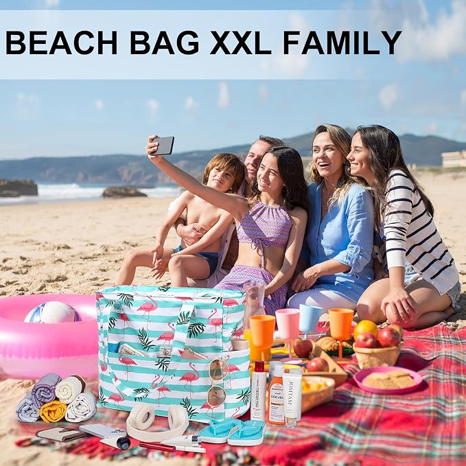 LEDAOU Beach Bag Waterproof Sandproof Women Tote Bag Pool Bag - Image 3