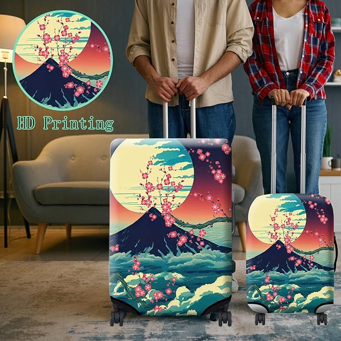 Luggage Cover Suitcase Protector + Luggage Tag, Landscapes Sakura Mount Fuji - Image 6
