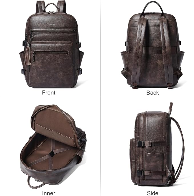 Shrrie Laptop Backpack for Women, Vegan Leather Backpack Work Computer - Image 7