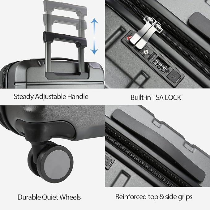 KROSER Hardside Expandable Carry On Luggage - Image 4