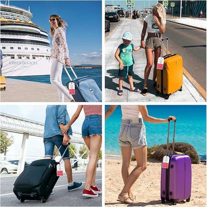 Cruise Ship Essentials, 8 Cruise Luggage Tag Holder, 4 Retractable Lanyards - Image 6