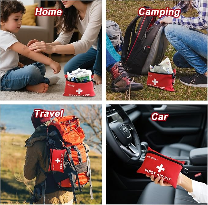 Mini First Aid Kit, 132 Piece Small Waterproof Emergency Medical Kit - Image 7