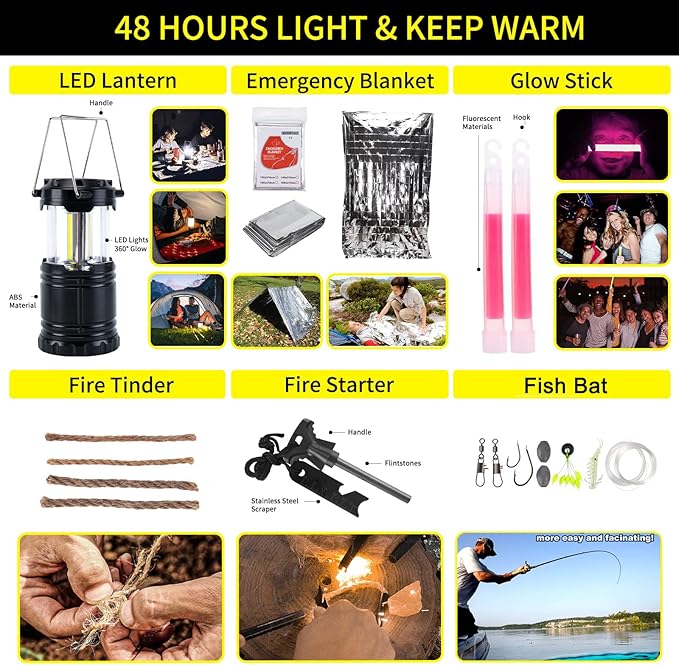 Survival Kit, Gifts for Men Outdoor Adventure Camping Hiking Hunting - Image 4
