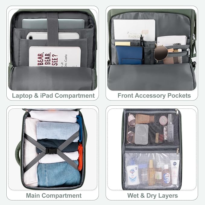 Personal Item Backpack, Carry on Travel Backpack - Image 6