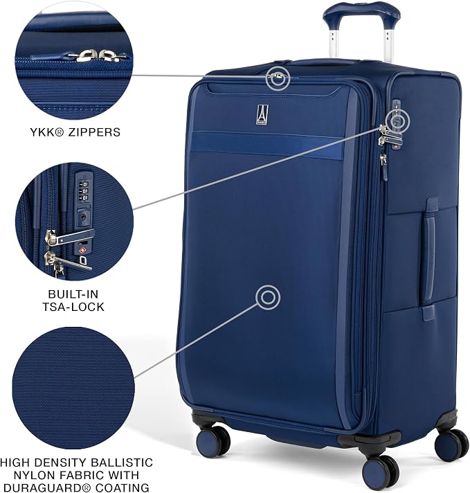 Travelpro VersaPack+ Lightweight Softside Expandable Checked Luggage, 8 Spinner - Image 3