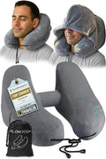 Air Inflatable Neck Pillow for Traveling on Plane by FLOWZOOM