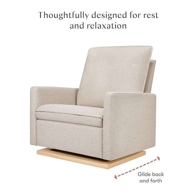 babyletto Cali Pillowback Chair and a Half Glider in Performance Beach Eco-Weave - Image 5