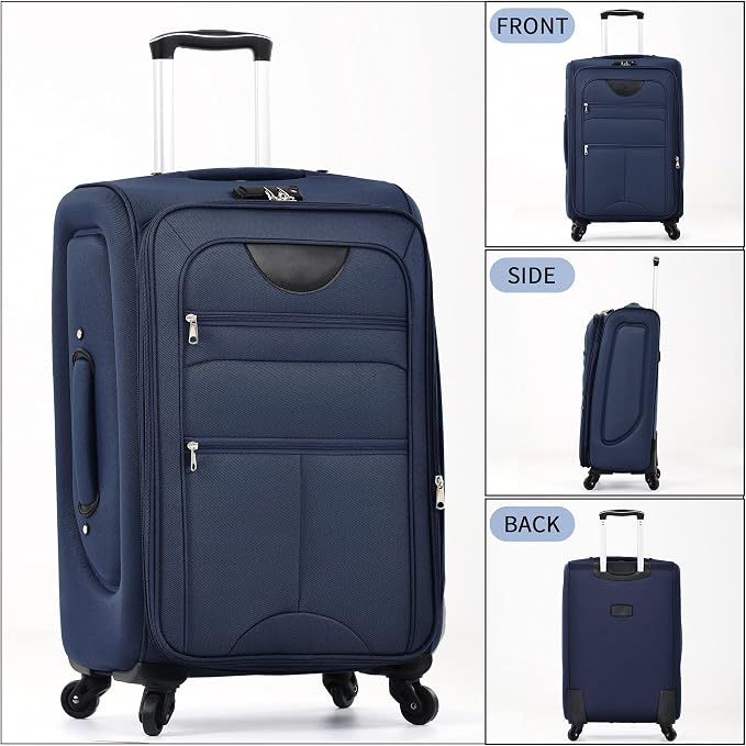 Merax Softside Luggage Set Softshell Lightweight 3 Piece Spinner Suitcase - Image 8