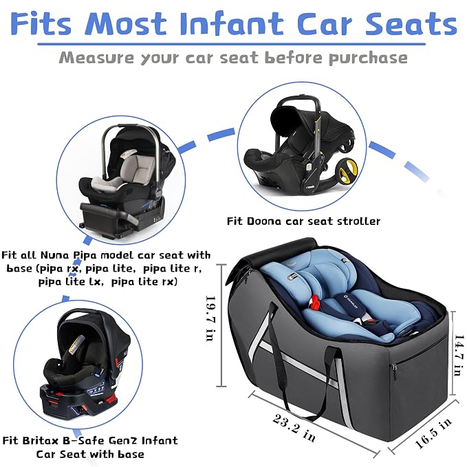 Infant Car Seat Travel Bag for Airplane Compatible - Image 5