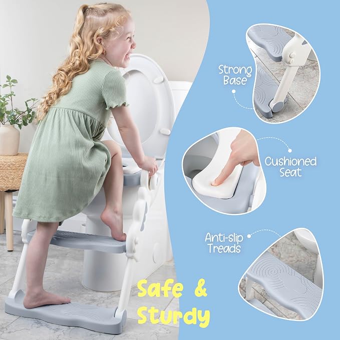 Musical & Sound Toddler Potty Training Seat w/Step Stool Ladder - Image 3