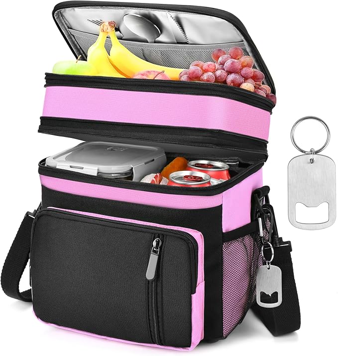Insulated Lunch Bag Women | Large Adult Lunch Box | Double-Layer Reusable Lunch by LOKASS