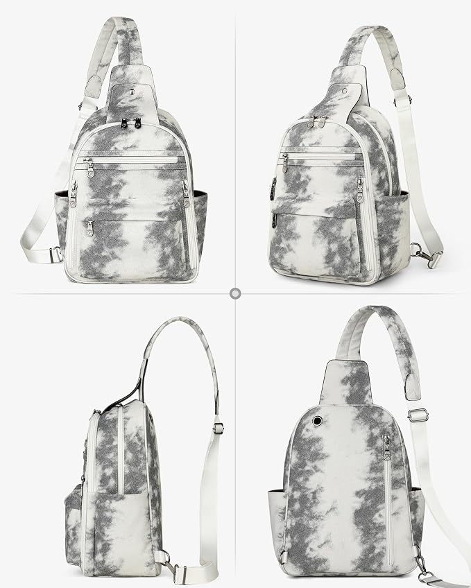 FADEON Large Sling Bag for Women, Leather Crossbody Purse Designer Anti Theft - Image 8