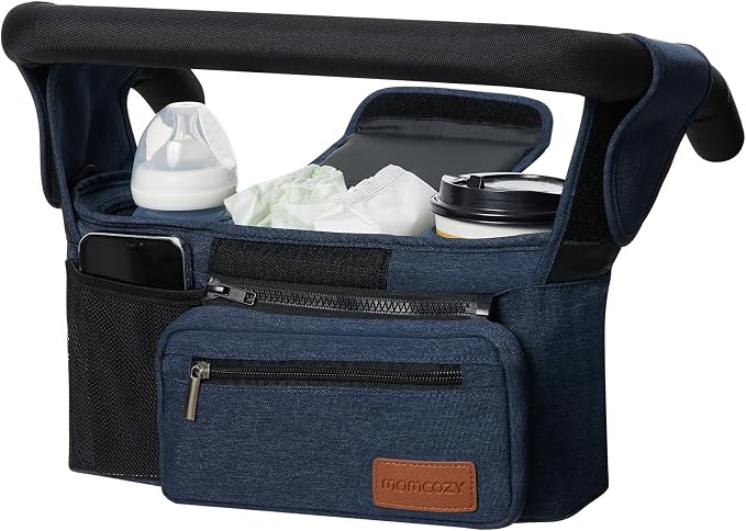 Momcozy Universal Baby Stroller Organizer, 2 Insulated Cup Holder, Detachable by Momcozy