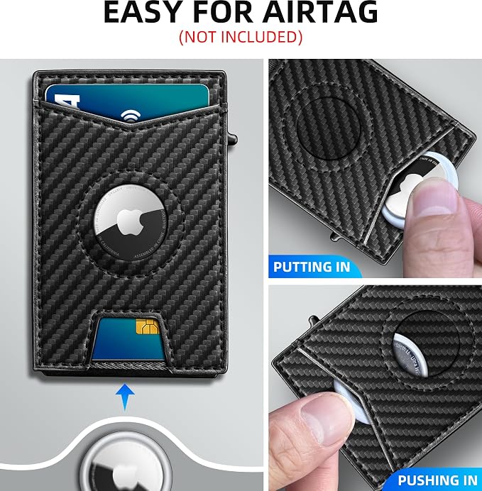 Airtag Wallet for Men, with Money Clip Gift Boxed, Slim Front Pocket Wallet - Image 4