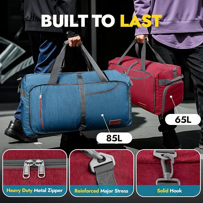 Canway 85L Travel Duffel Bag, Foldable Weekender Bag - Image 5