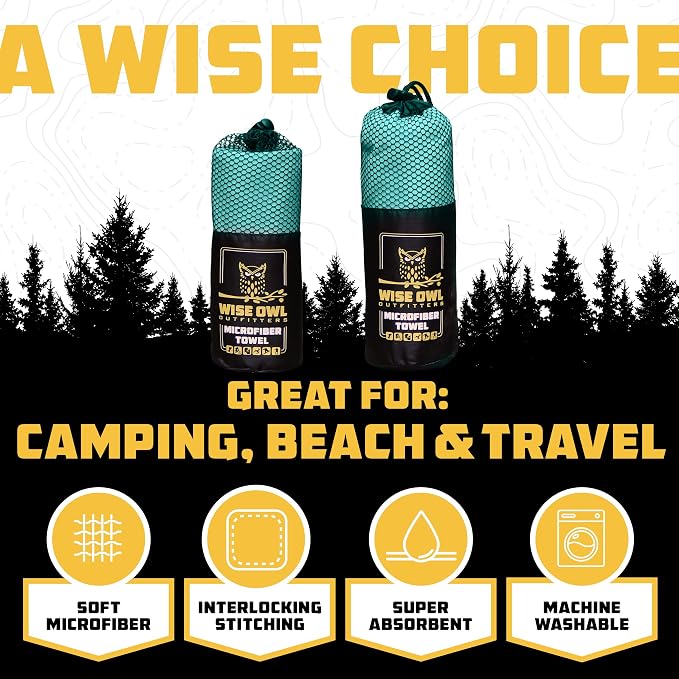 Wise Owl Outfitters Microfiber Camping Towel - Image 2