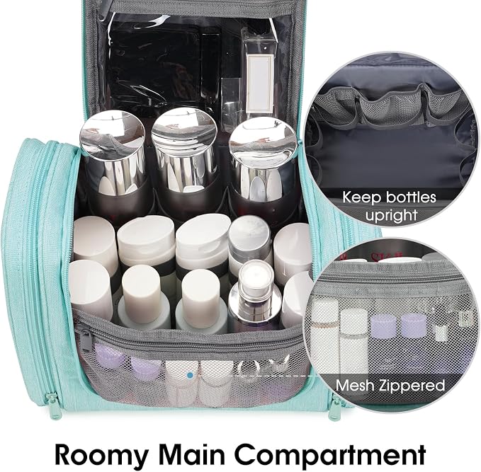 Narwey Hanging Toiletry Bag for Women Travel Makeup Bag Organizer Toiletries - Image 5