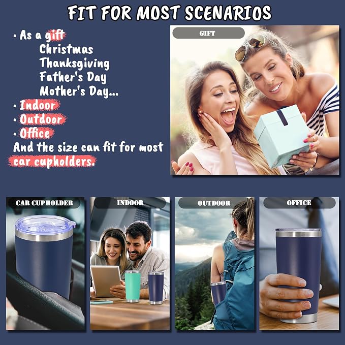 20 oz Tumbler with lid Double Wall Vacuum Insulated Tumblers Stainless Steel - Image 6