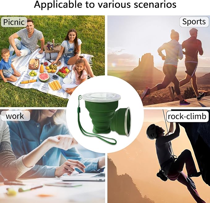 Collapsible Cup-Silicone Foldable Expandable Folding Drinking Cups-Reusable - Image 5