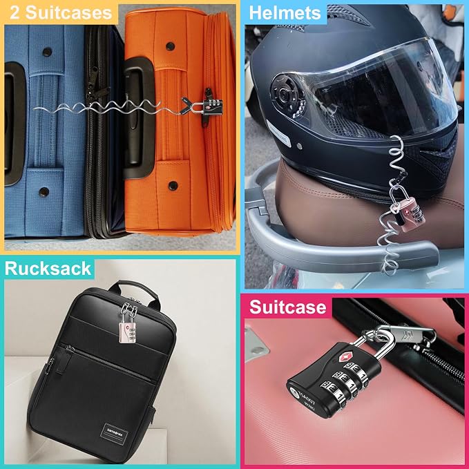 ZHEGE Luggage Locks, TSA Approved Locks, 3 Dial Zipper Lock - Image 6