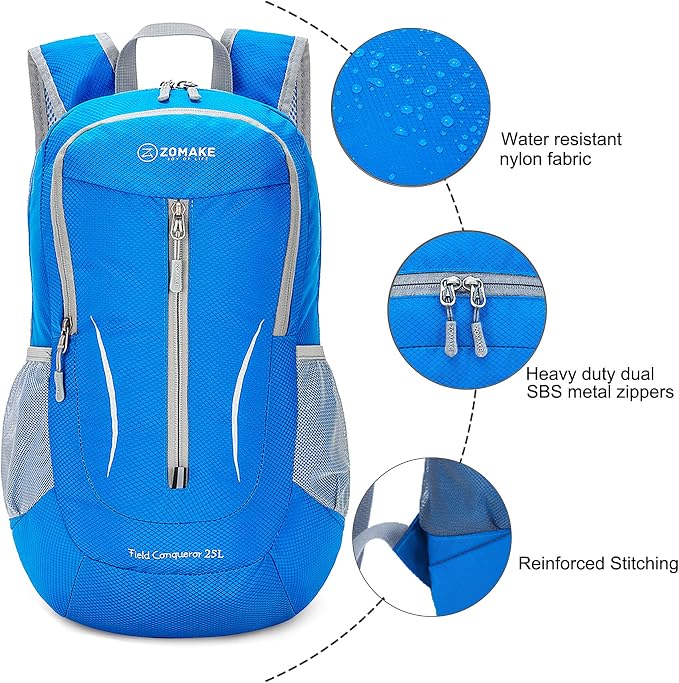 ZOMAKE Ultra Lightweight Packable Backpack 25L, Foldable Hiking Backpacks Water - Image 5
